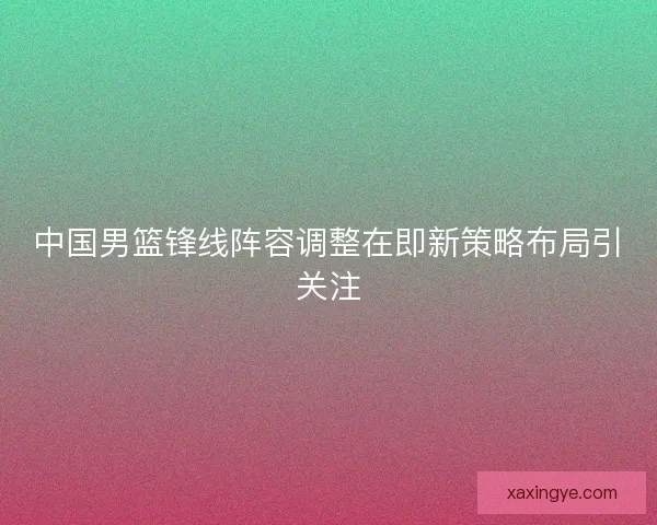 中国男篮锋线阵容调整在即新策略布局引关注